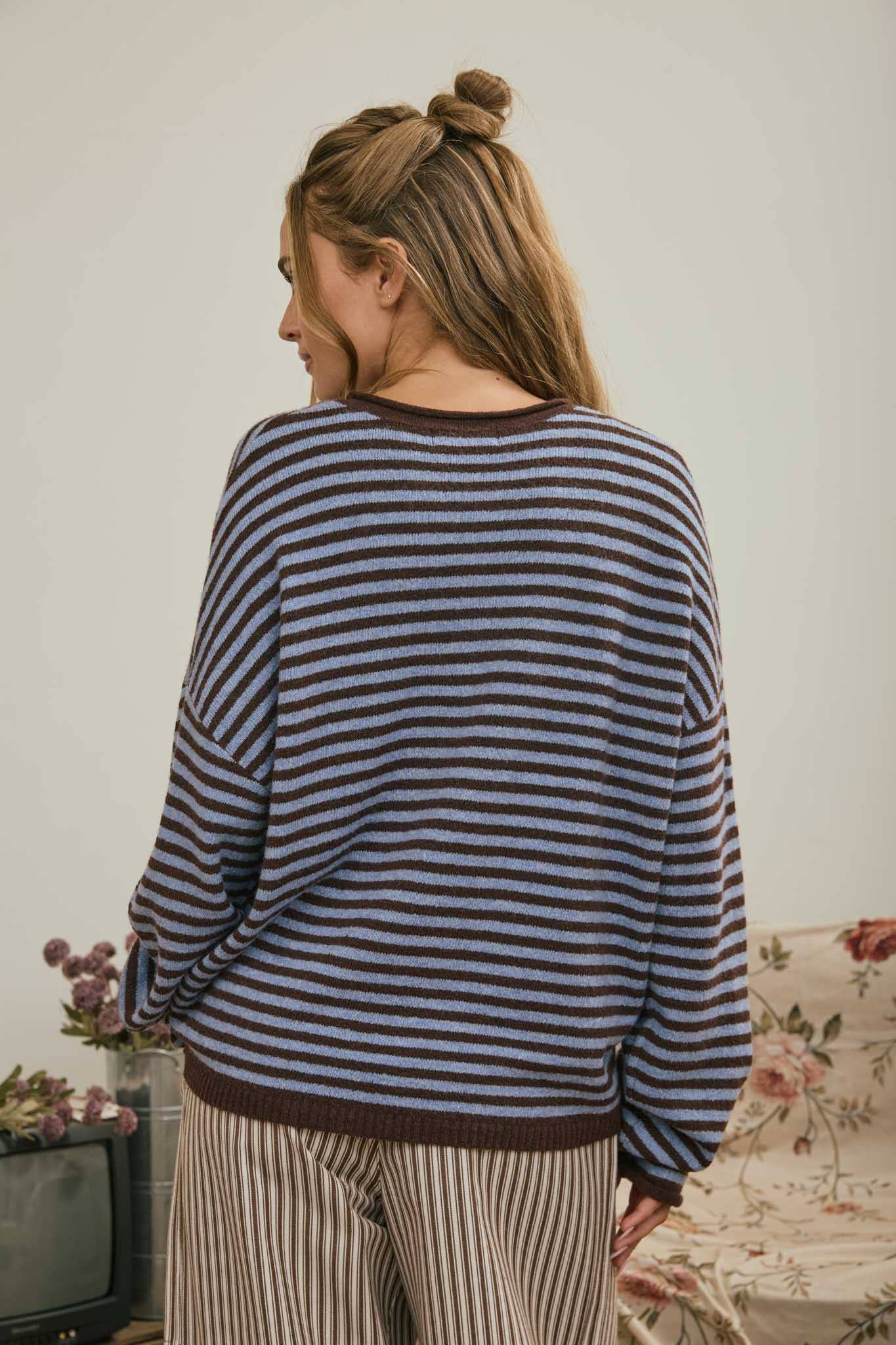 Stripe Drop Shoulder Sweater