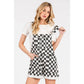 GAME DAY CHECKERED ROMPER BIB OVERALLS
