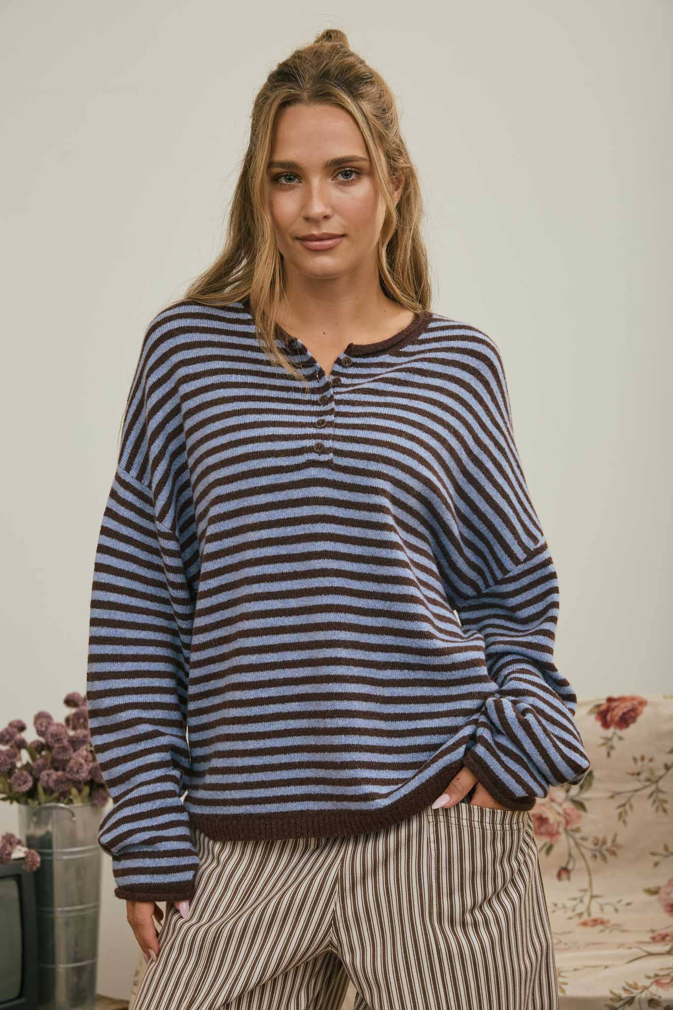 Stripe Drop Shoulder Sweater