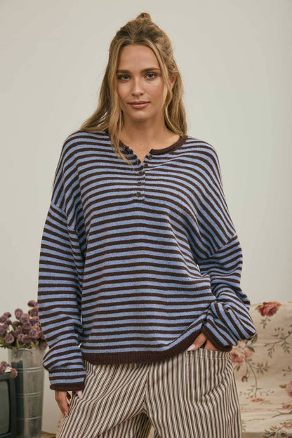 Stripe Drop Shoulder Sweater