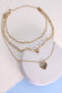 Triple Layer Heart Charm Necklace