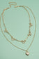 Double Layer Multi Bow Heart Charm Necklace