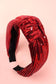 SEQUIN STRIPE EMBELLISHED KNOT HEADBAND