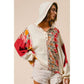 Knit and Print Mixed Hoodie