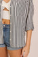 Striped 3/4 Sleeve Button-Down Shirt