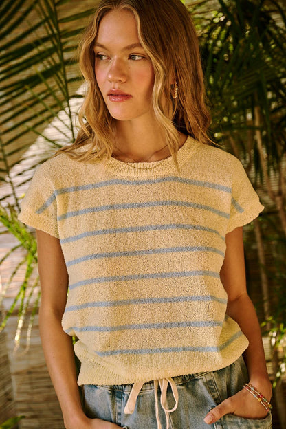 Strip Sleeve Top