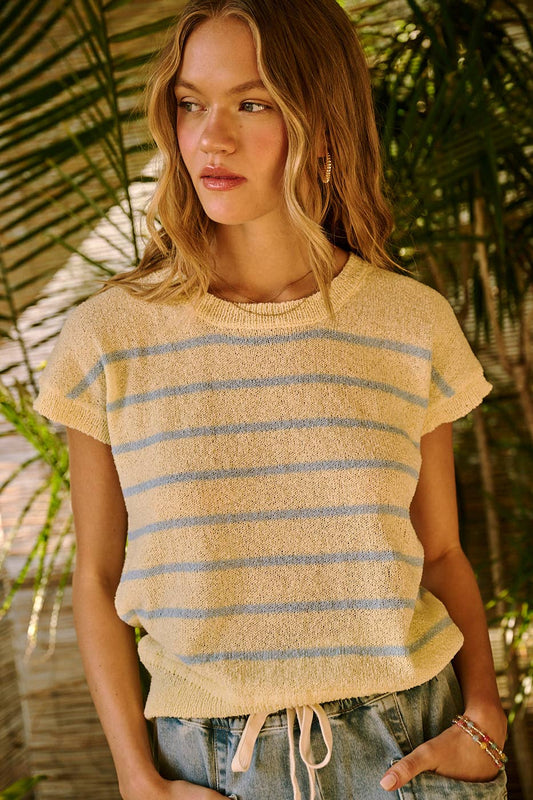 Strip Sleeve Top