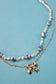 CERAMIC PORCELAIN PEARL BOW LAYER NECKLACE