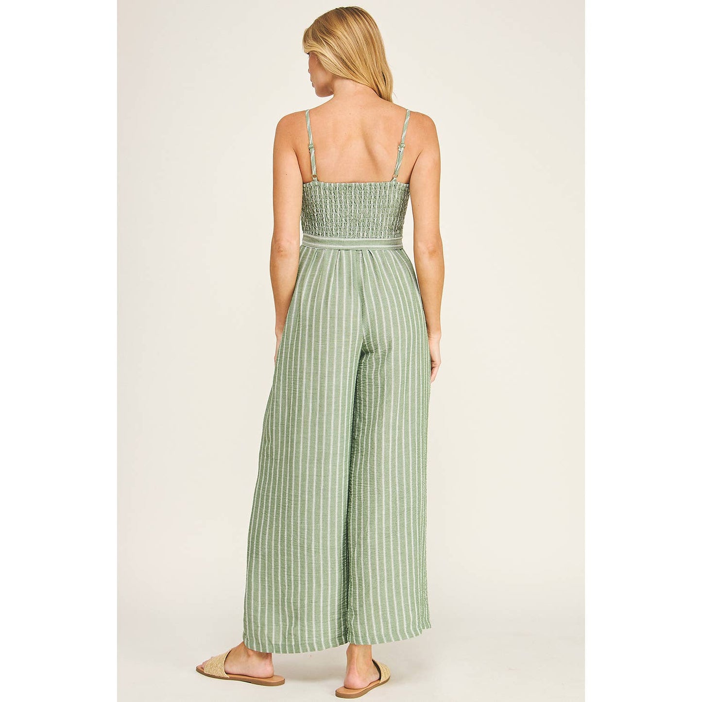 Coastal Stripe Smocked Jumpsuit
