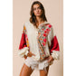 Knit and Print Mixed Hoodie