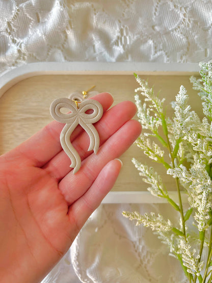 Embossed Bow Earrings