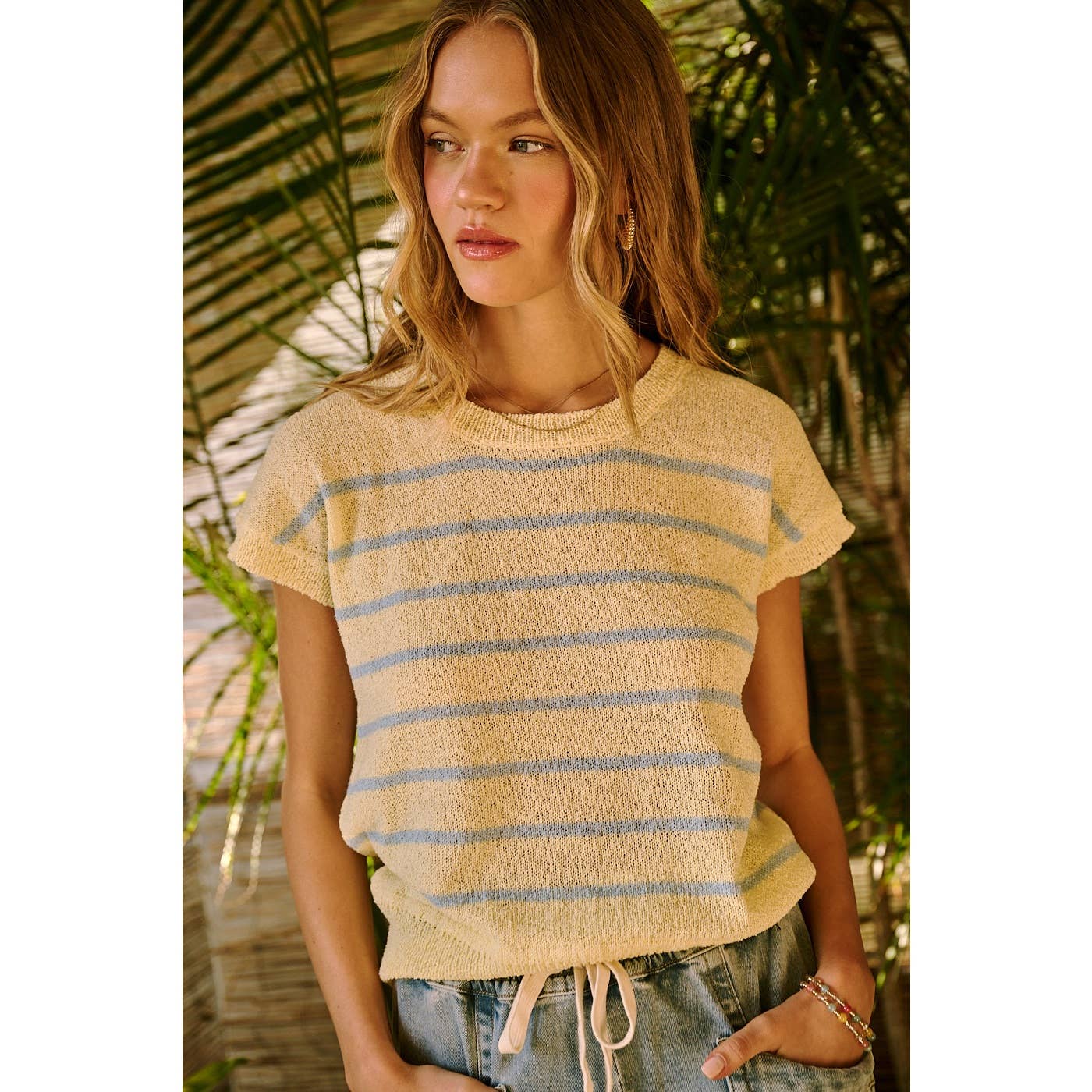 Strip Sleeve Top