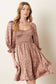 Petal Satin Smocked Mini Dress