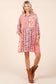Brushstroke Bloom Mini Shirt Dress