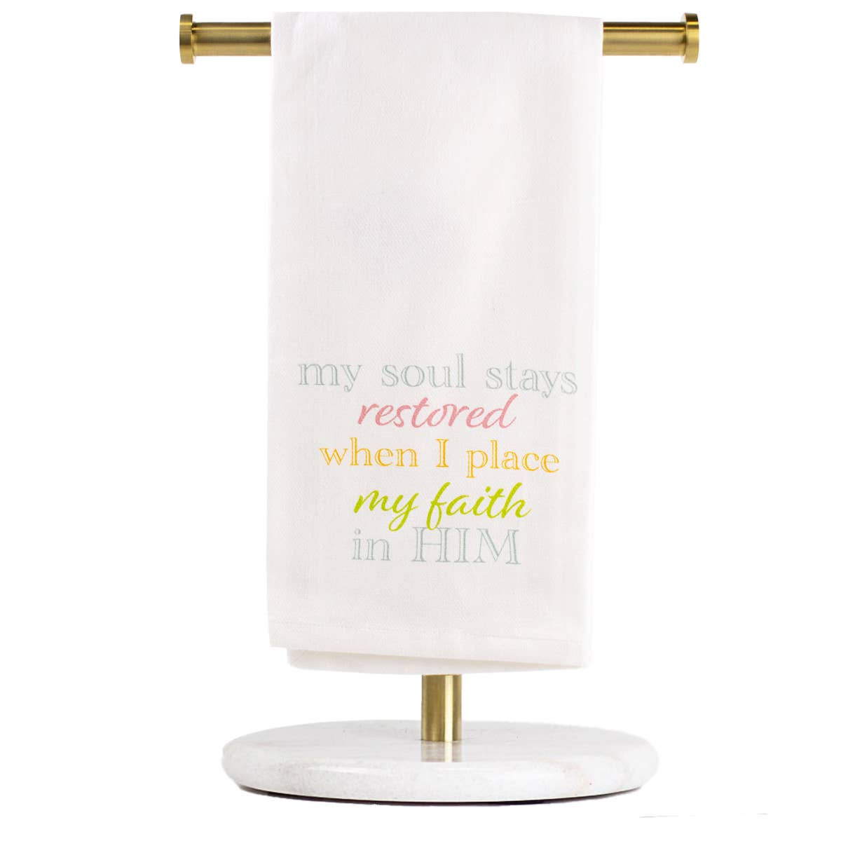 My Soul Stays Restored Hand Towel
