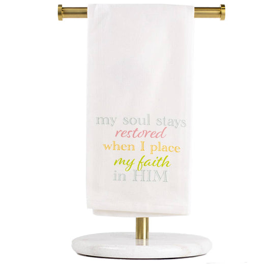 My Soul Stays Restored Hand Towel