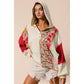 Knit and Print Mixed Hoodie