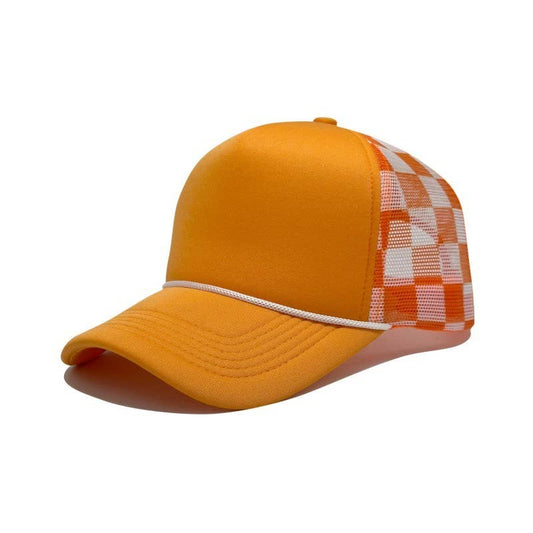 TRUCKER HAT CHECKER FOAM FRONT MESH BACK CAP