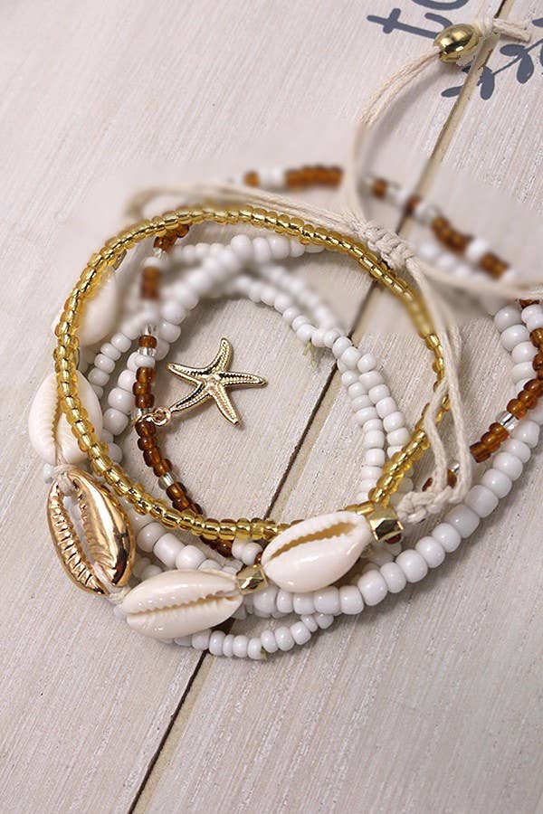 Multi-Layer Shell Star Fish Bracelet