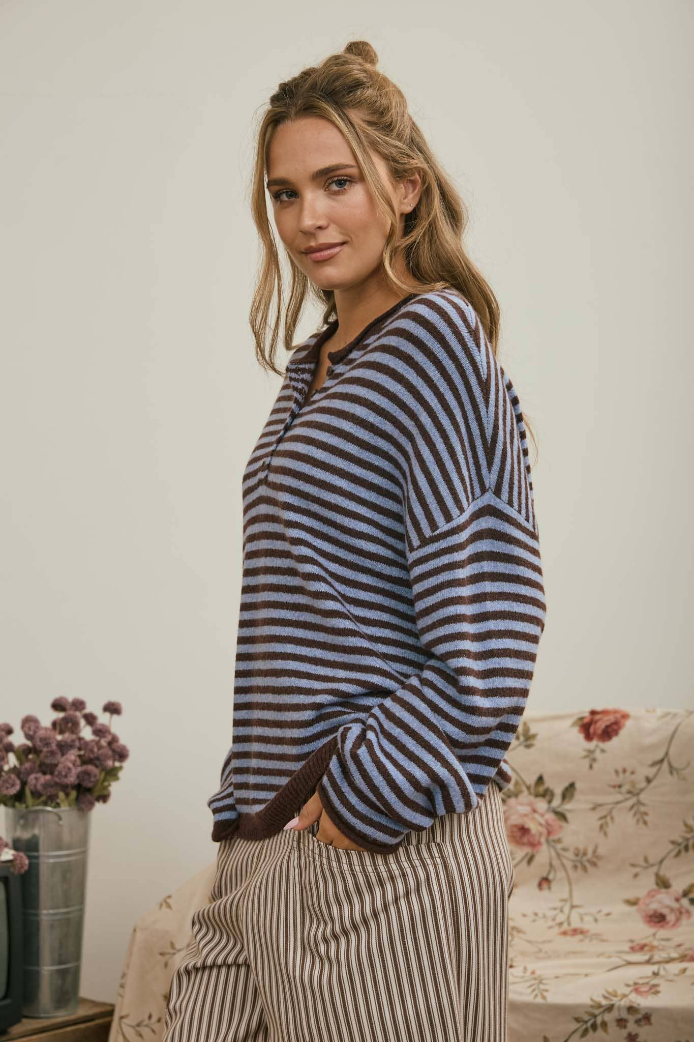 Stripe Drop Shoulder Sweater