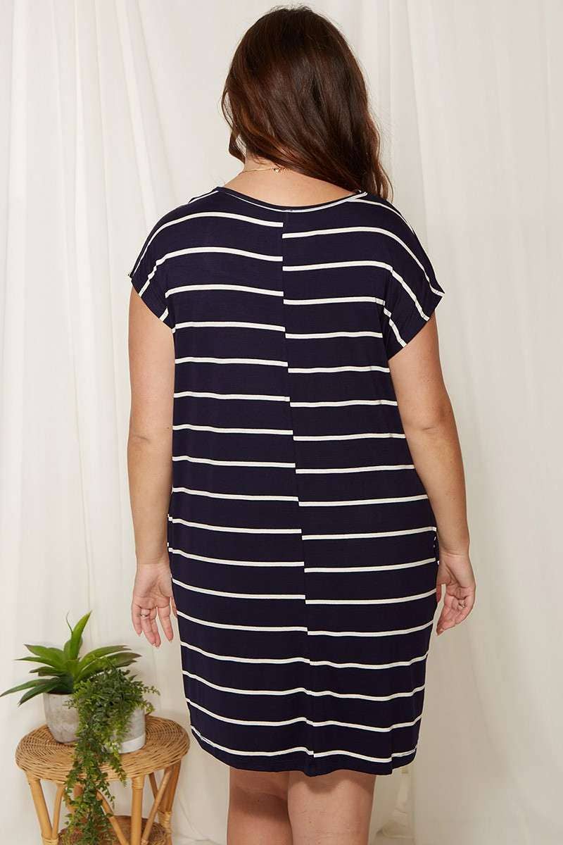 Curvy Stripe Tee Dress