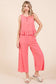 Linen Ruffle Tank Top and Pant Set
