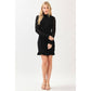 Ruffle Lace Mock Neck Long Sleeve Mini Dress