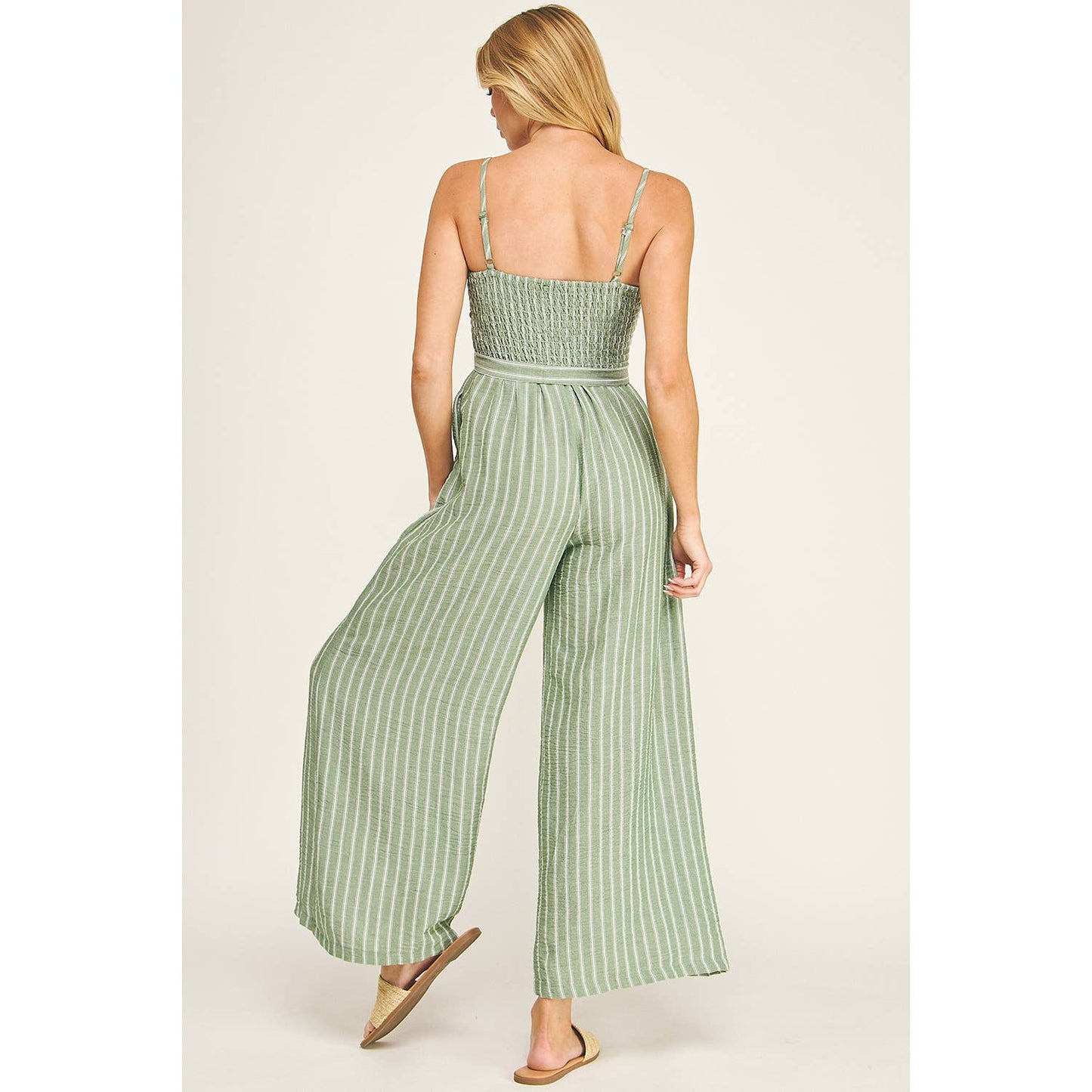 Coastal Stripe Smocked Jumpsuit