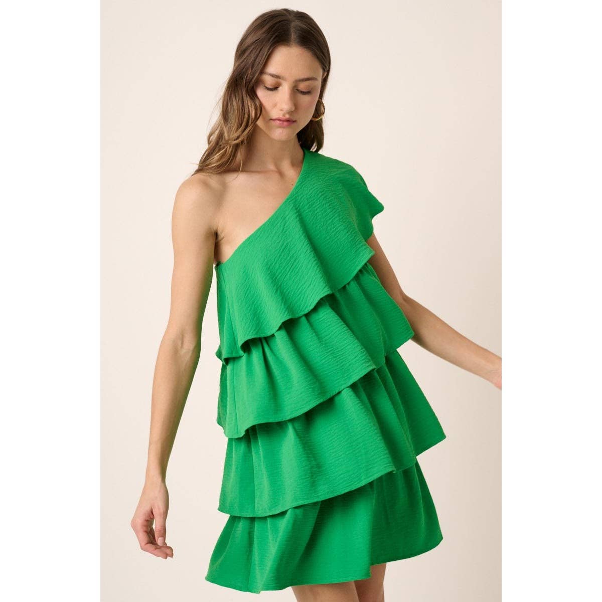 One Shoulder Tier Detail Dress