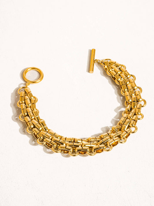 Donni Gold Bold Weave Bracelet