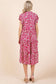 Abstract Print Ruffe Tier Dress