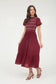 CONTRAST SMOCKED DETAIL PUFF SLEEVE MIDI DRESS