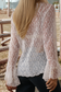 Fashion-W Sheer Lace Bell Sleeve Mock Neck Blouse