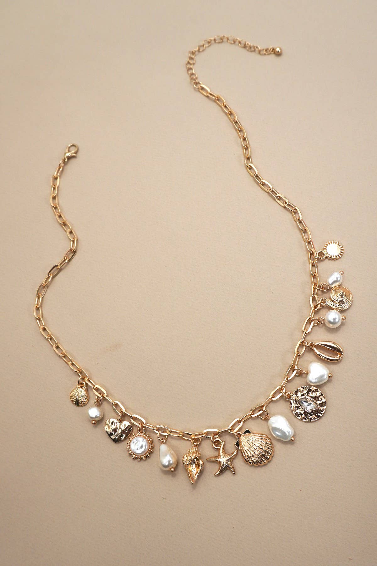 Charm Necklace-Sea Shells and Starfish
