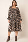PLUS FLOWER PRINT SATIN MIDI DRESS