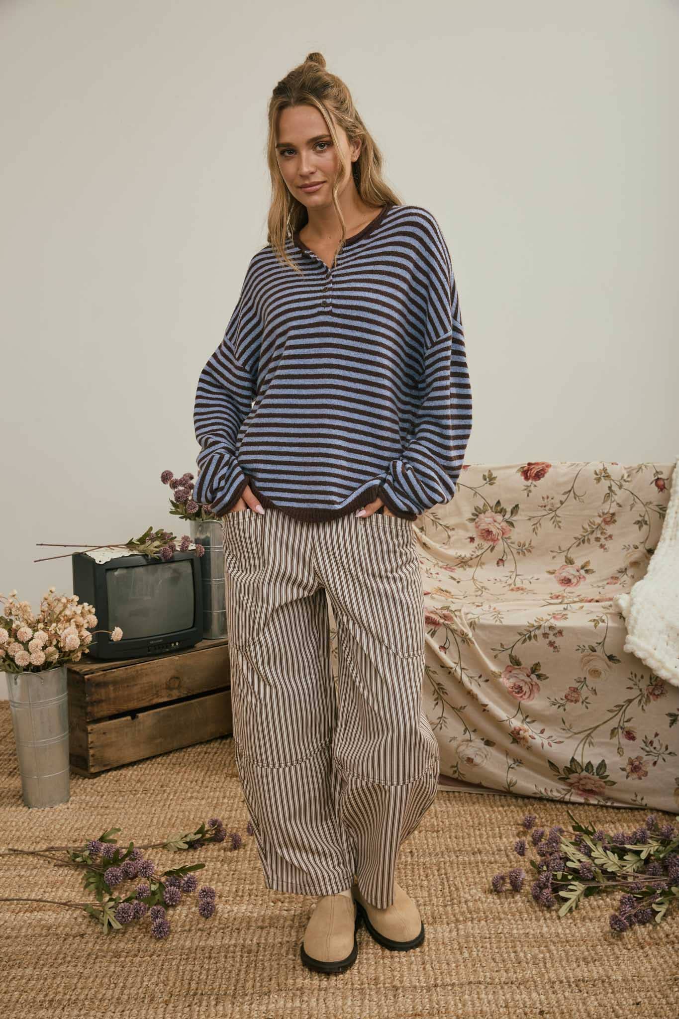 Stripe Drop Shoulder Sweater