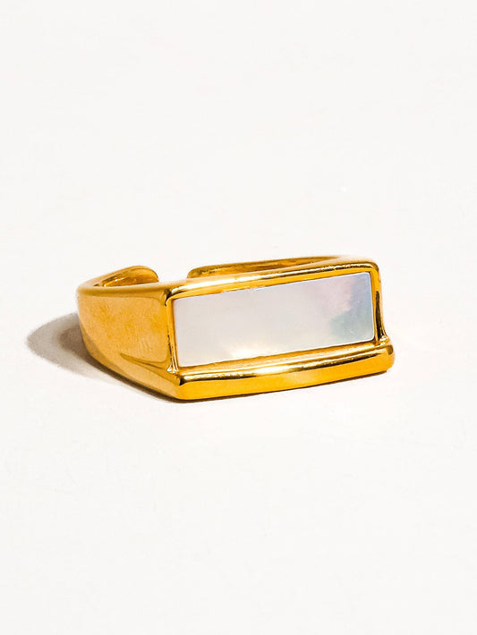 Rectangle Shell Statement Ring