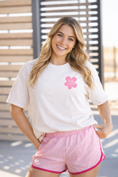 Lead with Grace on White Relaxed Fit Tee