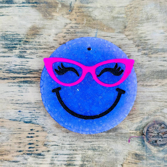 Happy Face with Glasses Car Freshie