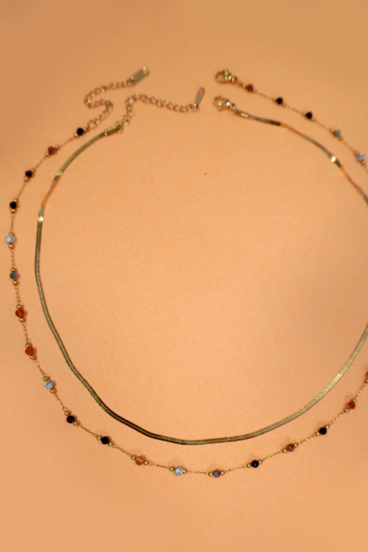 TITANIUM  STEEL NON-TARNISH LAYERED CHAIN NECKLACE