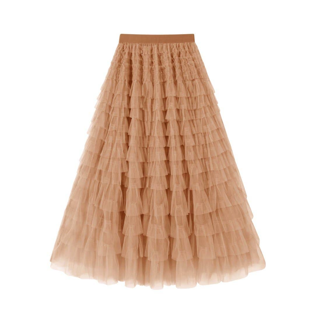 Mesh Tiered Skirt