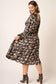 PLUS FLOWER PRINT SATIN MIDI DRESS