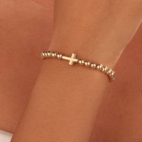CROSS BALL CHAIN BRACELET