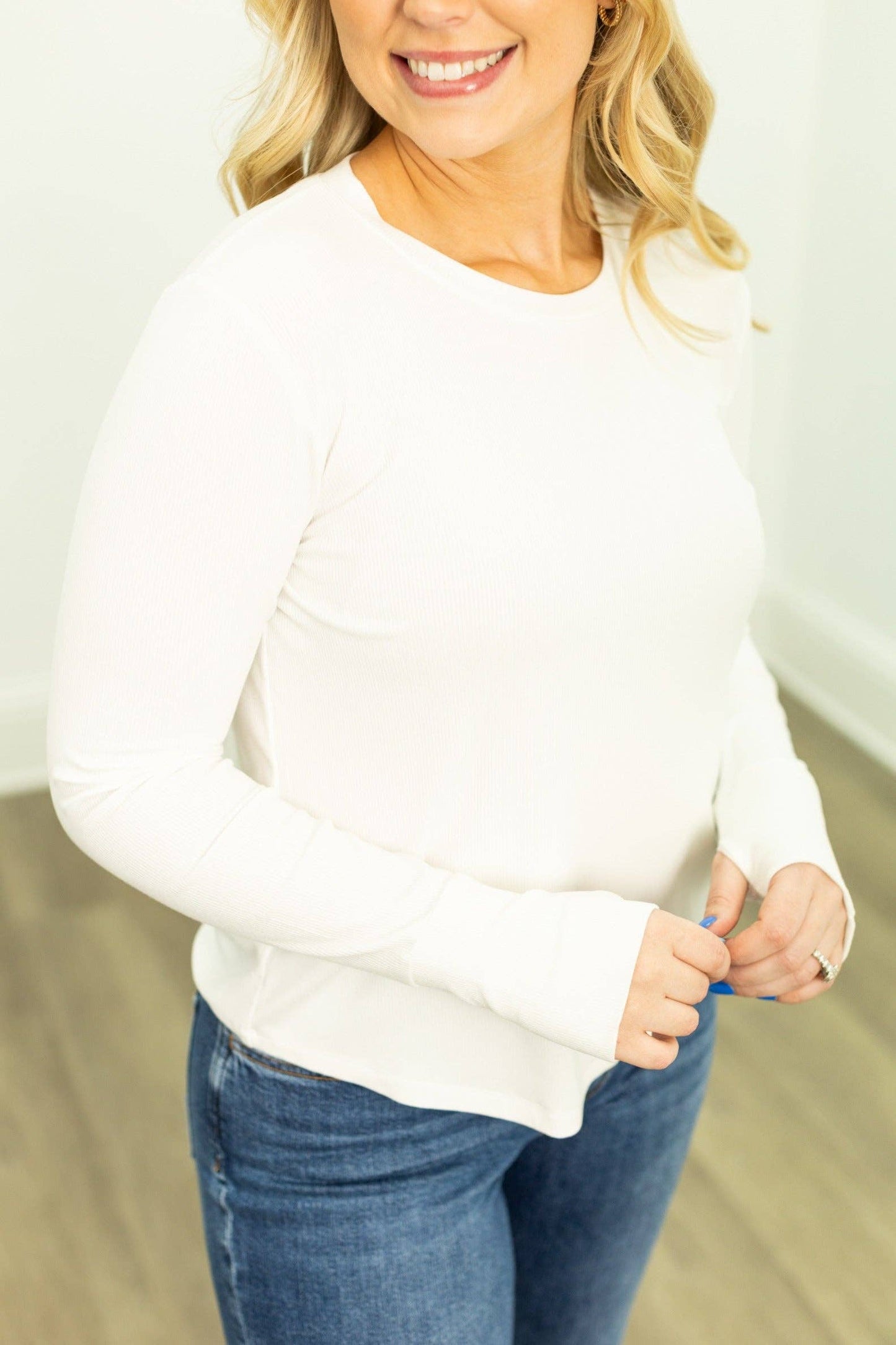 Ribbed Long-Sleeve Top