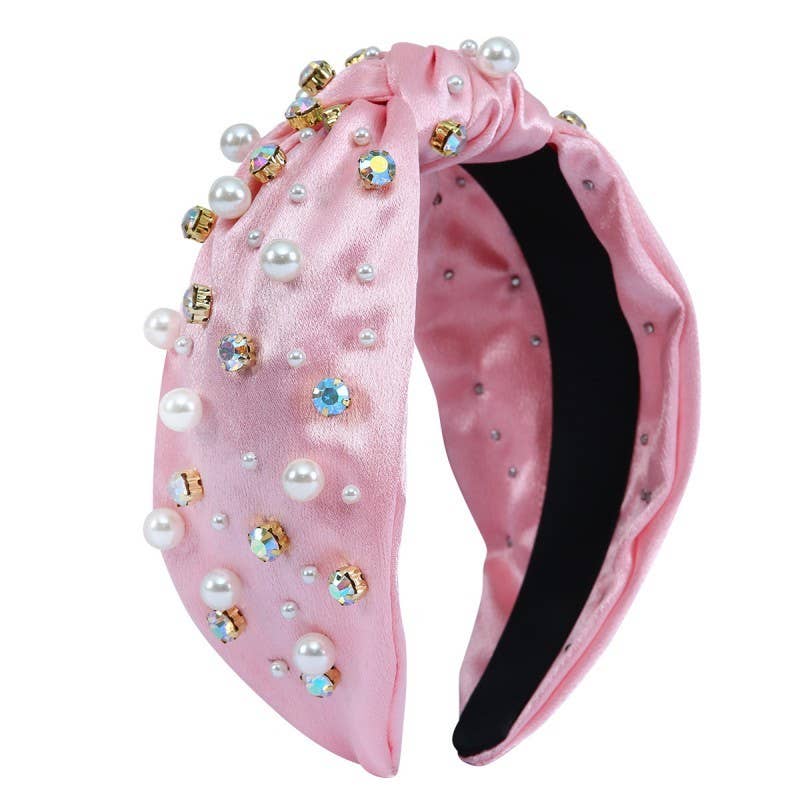 CHRISTMAS RHINESTONE PEARL BEAD HAIR BAND HEADBAND