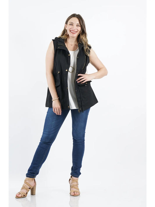 Drawstring Hoodie Vest