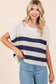 Striped Short Sleeve Sweater