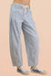 JEAN Striped Barrel Denim Pants