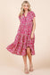 Abstract Print Ruffe Tier Dress
