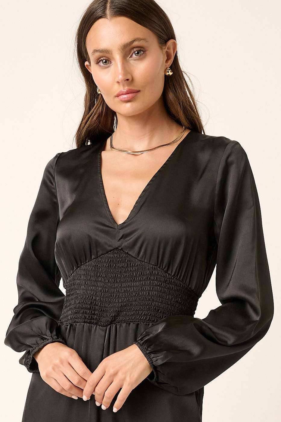 Mocha Smocking Waist Jumpsuit